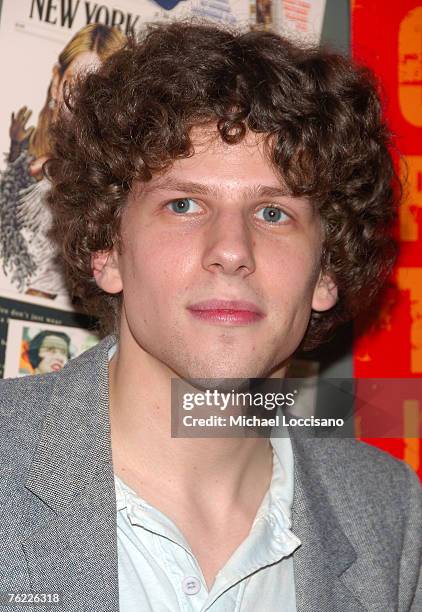 Actor Jesse Eisenberg attends the New York premiere of "The Hunting Party" at the Paris Theater August 22, 2007 in New York City.