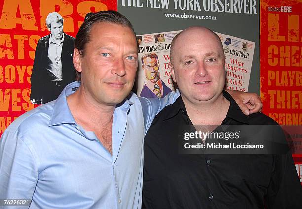 Scott Anderson and John Falk attends the New York premiere of "The Hunting Party" at the Paris Theater August 22, 2007 in New York City.