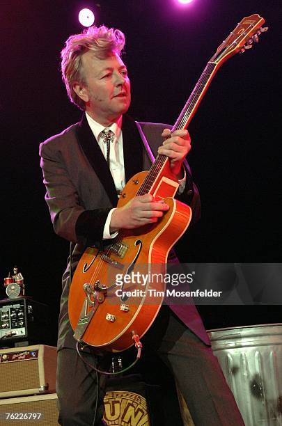 Brian Setzer and the Stray Cats perform as part of "Jacks First Show" at Arco Arena on August 21, 2007 in Sacramento, California.