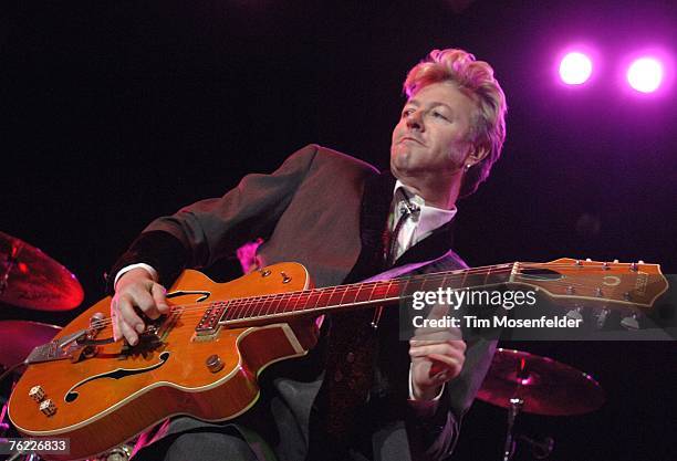 Brian Setzer and the Stray Cats perform as part of "Jacks First Show" at Arco Arena on August 21, 2007 in Sacramento, California.