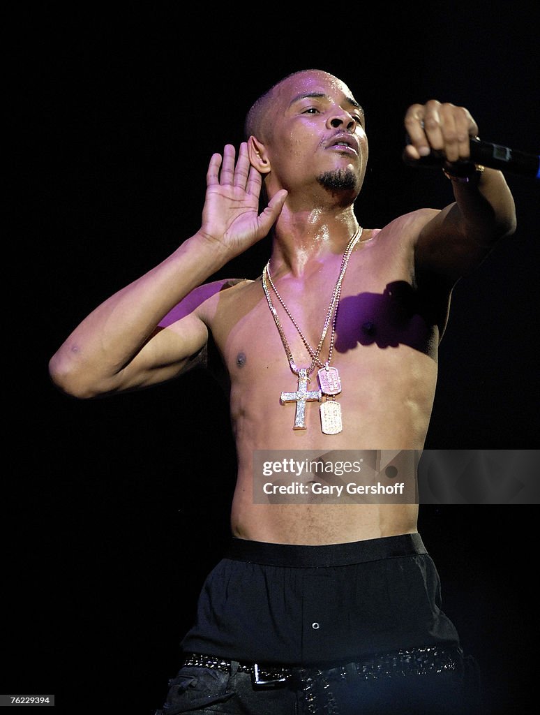Ti Rapper 2007 Rap Artist T.I. performs at Screamfest 2007 in Madison Square Garden ...