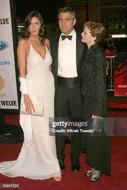 Lisa Snowdon, George Clooney and Nina Warren Clooney