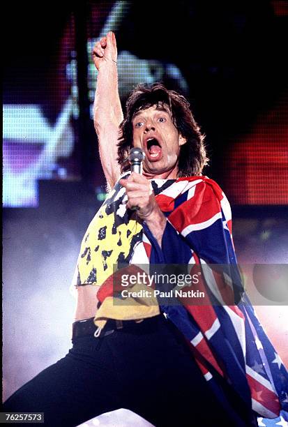 Mick Jagger of the Rolling Stones on the Voodoo Lounge Tour in 1994 in New York, N.Y.