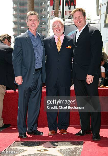 Television host Tom Bergeron, Producer Vin Di Bona and Stephen McPherson, President of ABC Entertainment attend a ceremony honoring Vin Di Bona with...
