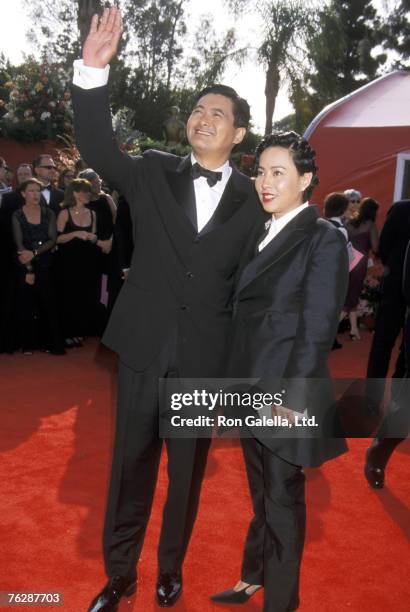 Actor Chow Yun Fat and wife Jasmine Chow attend the 73rd Annual Academy Awards on March 25, 2001 at Shrine Auditorium in Los Angeles, California.