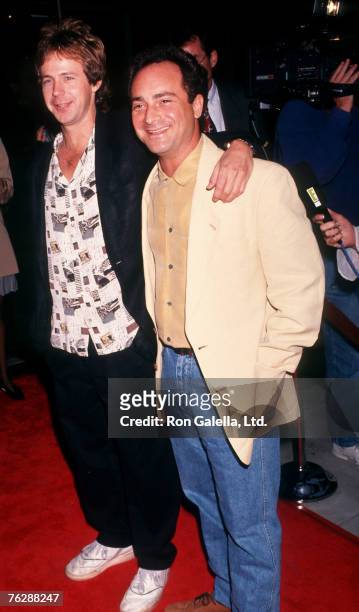 Actors Dana Carvey and Kevin Pollack attending a screening of "Morton-Hayes" on September 22, 1991 at The Academy Theater in Beverly Hills,...