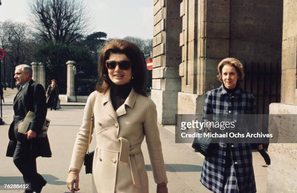 Former First Lady Jacqueline Kennedy visits Paris circa the late-1960s.