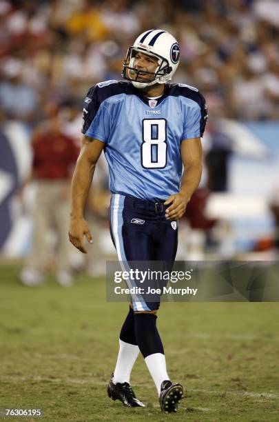 Glenn Pakulak of the Tennessee Titans during a preseason game on August 11, 2007 at LP Field in Nashville, Tennessee. The Redskins beat the Titans...