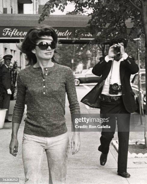 Jackie Kennedy Onassis and Ron Galella
