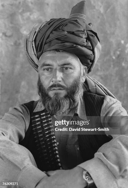 Member of an Afghan Mujahideen group at a camp at Jegdalay in Kabul Province, Afghanistan, 17th June 1988.