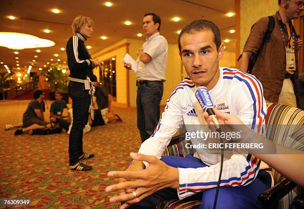 France's Mehdi Baala, 24 August 2007, speaks to the press in a hotel a day before the start of 11th IAAF World Championships in Osaka. The world's...