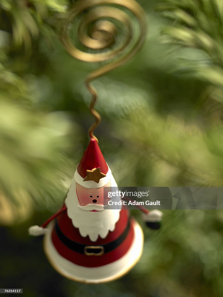 Santa Claus Christmas tree decoration, close-up