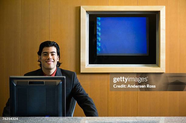 Receptionist Screen 1,664 Hotel Reception Screen Stock Photos, High-Res Pictures, and ...
