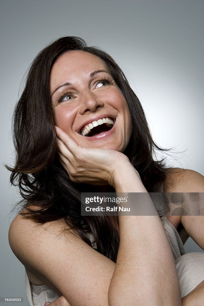 Woman laughing, close-up