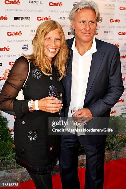 Bjorn Borg with his wife Patricia Borg at the fashion awards of Swedish men's magazine Cafe on August 23, 2007 in Stockholm, Sweden.