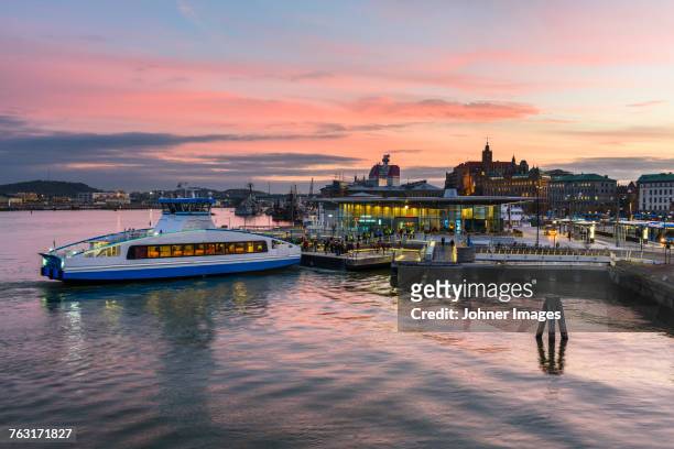 ferry in harbor - gothenburg stock pictures, royalty-free photos & images