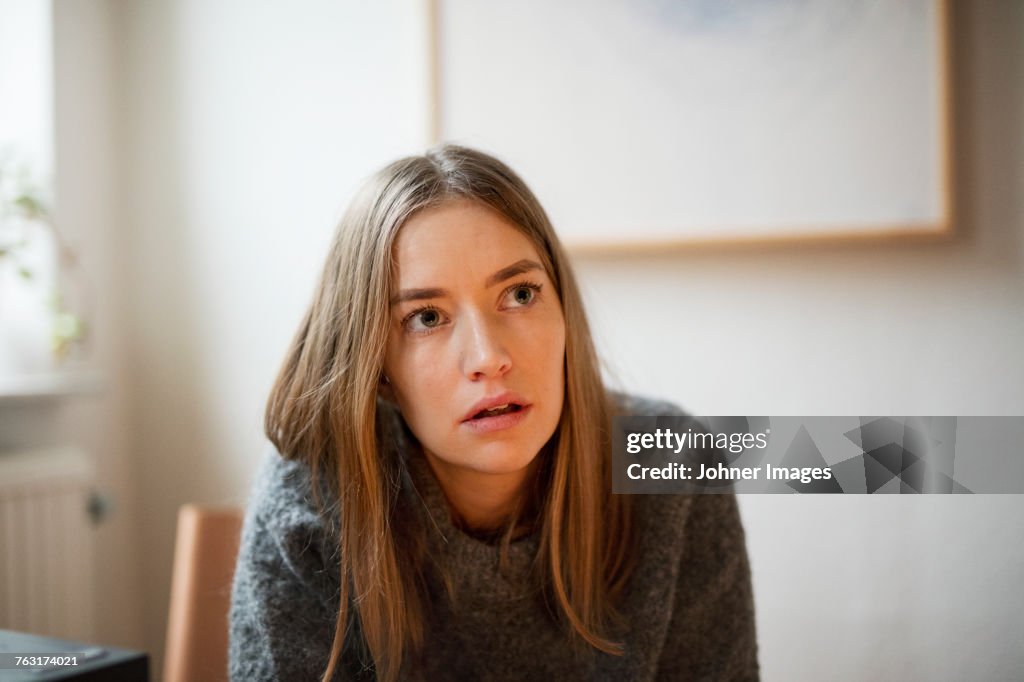 Young woman looking away