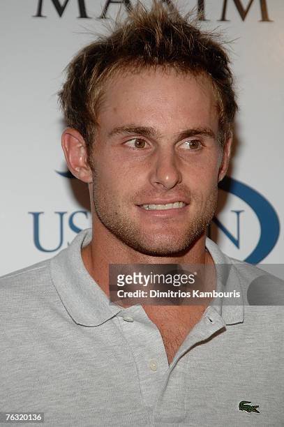 Andy Roddick attends the 2007 US OPEN Official Player Party Hosted by The USTA and Heineken at Ono at Hotel Gansevoort on August 24, 2007 in New York...