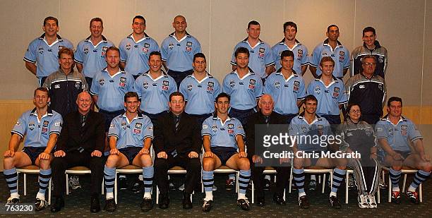 The NSW Blues team during the NSW Blues State Of Origin squad team photo ahead of next Wednesdays 3rd NRL State of Origin match. The Photo session...