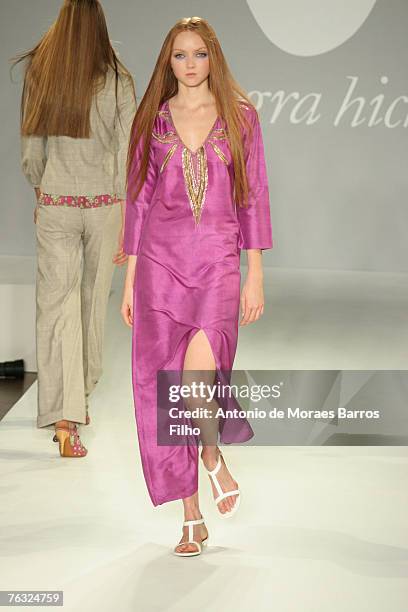Model Lily Cole wearing Allegra Hicks Spring/Summer 2007