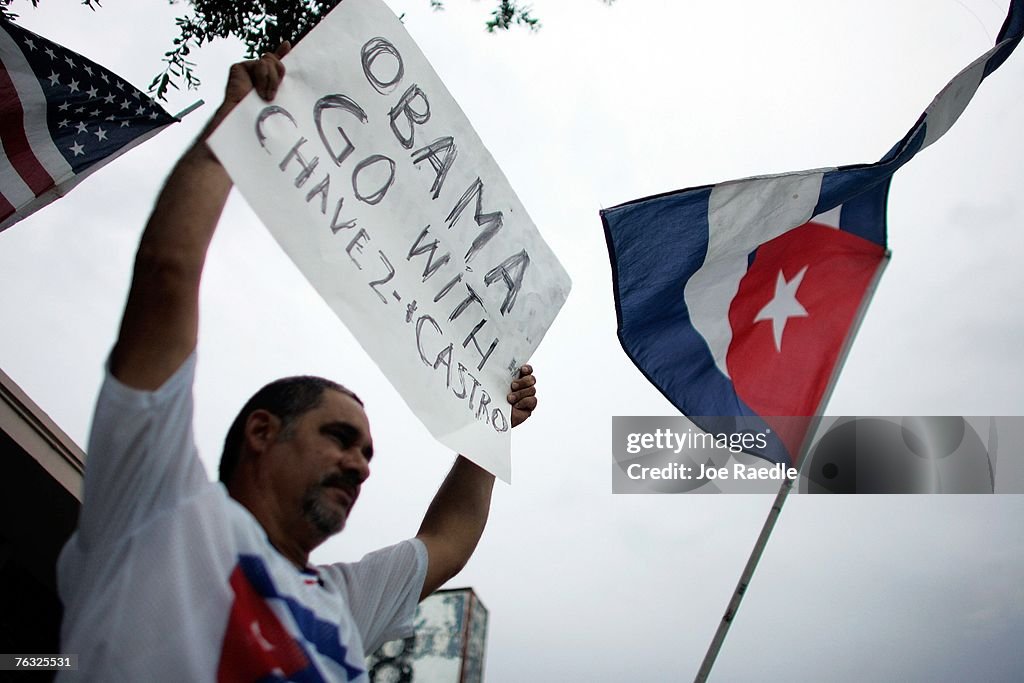 Obama Campaigns In Miami