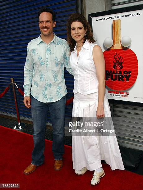 Actor Deidrich Bader and wife Dulcy Rogers attend the Los Angeles premiere of Rogue Pictures' "Balls Of Fury" at The Egyptian Theater on August 25,...