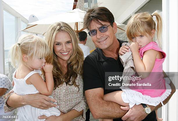 Lola Sheen, Actress Brooke Mueller, Actor Charlie Sheen and daughter Sam Sheen attend the French Connection's "Kids connection to benefit The Art Of...