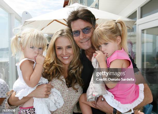 Lola Sheen, Actress Brooke Mueller, Actor Charlie Sheen and daughter Sam Sheen attend the French Connection's "Kids connection to benefit The Art Of...