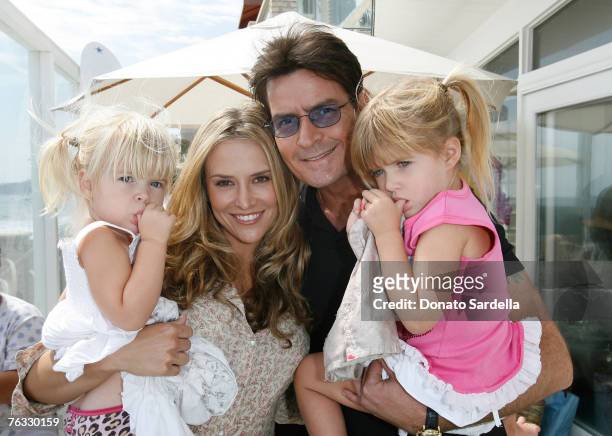 Lola Sheen, Actress Brooke Mueller, Actor Charlie Sheen and daughter Sam Sheen attend the French Connection's "Kids connection to benefit The Art Of...