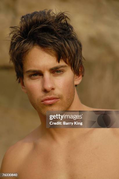 Janice Dickinson Modeling Agency Model Brian Kehoe poses at photo shoot in Griffith Park on August 25, 2007 in Los Angeles, California.