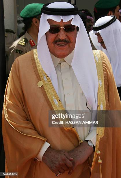 Saudi Interior Minister Prince Nayef bin Abdul Aziz al-Saud waits to welcome Arab leaders one day before the start of the Arab Summit in Riyadh 27...