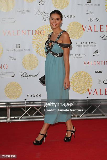 Margherita Missoni arrives at the Ara Pacis for Valentino's Exhibition opening on July 6, 2007 in Rome, Italy.
