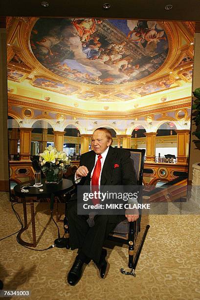 Lifestyle-Macau-gaming,INTERVIEW BY GUY NEWEY Sheldon Adelson, chief executive of the Las Vegas Sands, speaks to AFP at the Venetian Resort in Macau,...