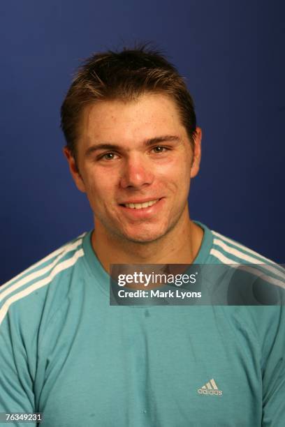 Stanislas Wawrinka poses for his 2007 ATP Portrait on August 12, 2007 at the Lindner Family Tennis Center in Cincinnati, Ohio.