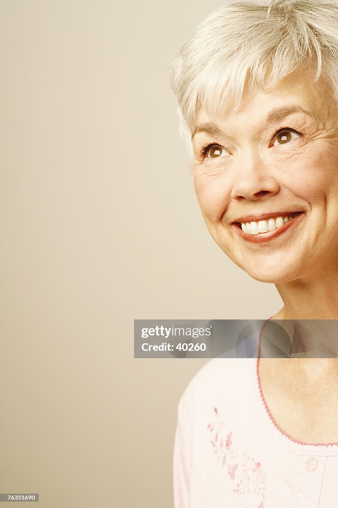 Close-up of a senior woman smiling