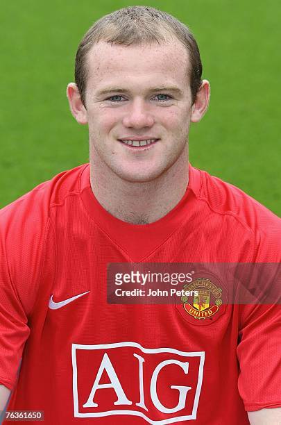 Wayne Rooney of Manchester United poses during the club's official annual photocall at Old Trafford on August 28 2007 in Manchester, England.