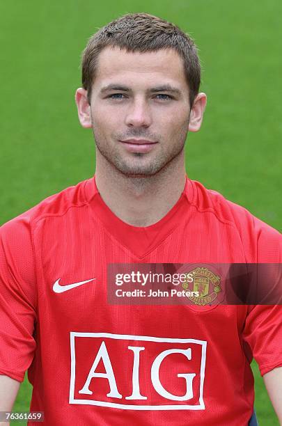 Phil Bardsley of Manchester United poses during the club's official annual photocall at Old Trafford on August 28 2007 in Manchester, England.