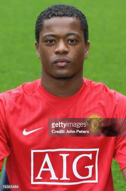 Patrice Evra of Manchester United poses during the club's official annual photocall at Old Trafford on August 28 2007 in Manchester, England.
