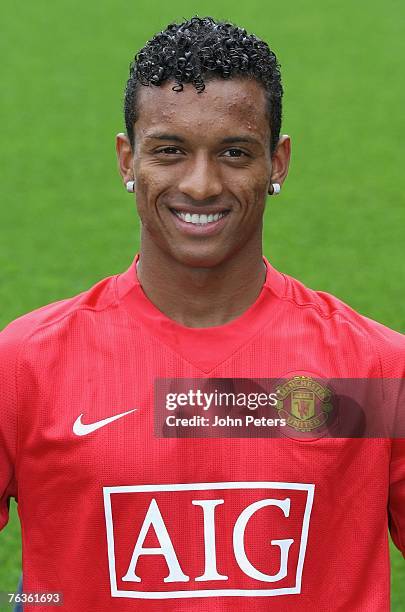 Nani of Manchester United poses during the club's official annual photocall at Old Trafford on August 28 2007 in Manchester, England.