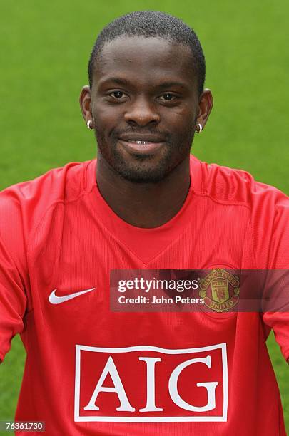 Louis Saha of Manchester United poses during the club's official annual photocall at Old Trafford on August 28 2007 in Manchester, England.