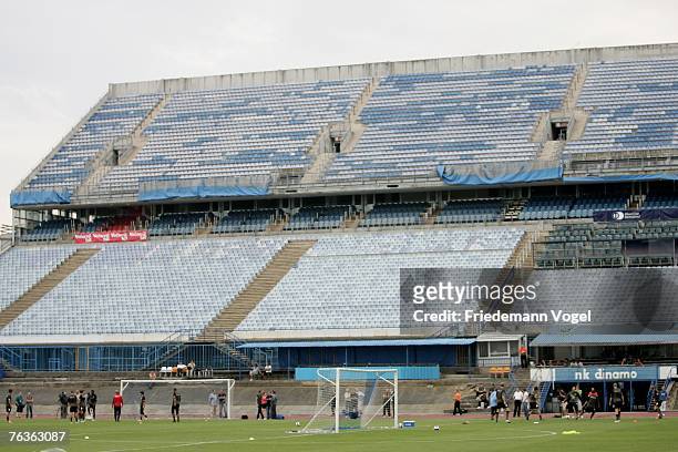 General view during the training of Werder Bremen at the Maksimir Stadium on August 28, 2007 in Zagreb, Croatia. Werder Bremen will play against...