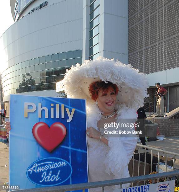 American Idol" hopeful "Salada Tea" at the "American Idol" Season 7 Philadelphia auditions August 27, 2007 at the Wachovia Center in Philadelphia,...