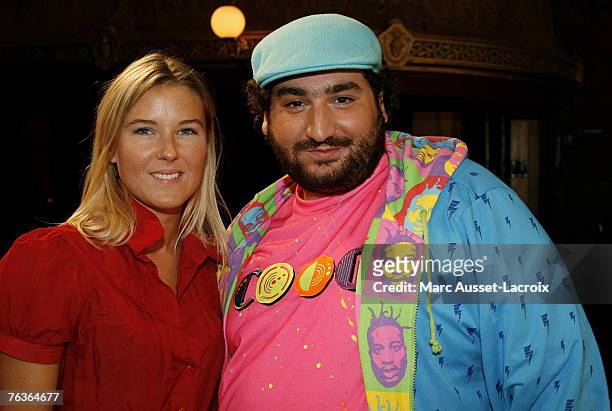 Stephanie Renouvin and Mouloud attend the French TV channel "Canal +" press conference to announce the schedule for 2007/08 August 28, 2007 at the...