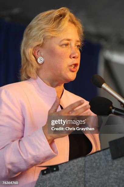 Senator Mary Landrieu speaks during the dedication of the New Orleans Family Justice Center on August 28, 2007 in New Orleans, Louisiana.