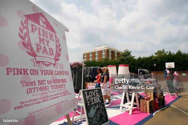University of North Carolina at Chapel Hill students shop during Victoria's Secret PINK My Pad Campus Tour 2007 at Granville Towers on August 28,...