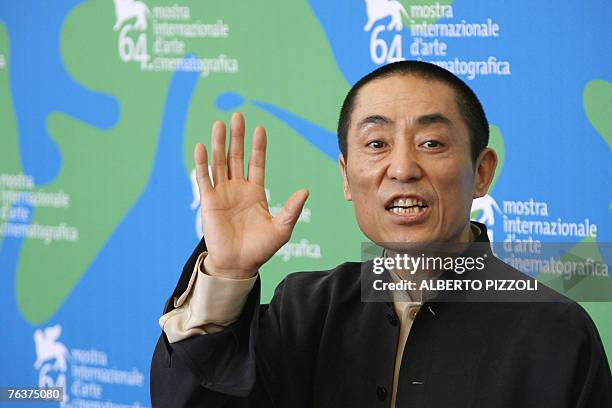 Chinese director and Venice film Festval jury president Yimou Zhang, poses during a photocall at the 64th Venice International Film Festival at...