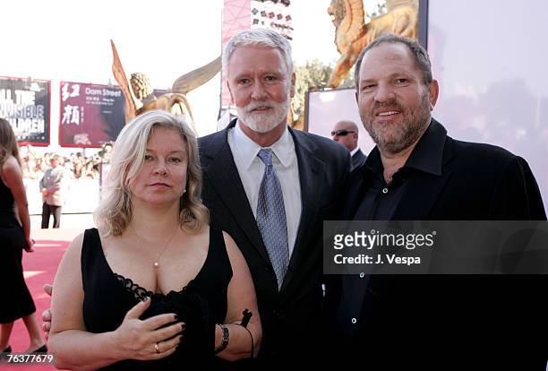 Alison Owen, John Hart and Harvey Weinstein