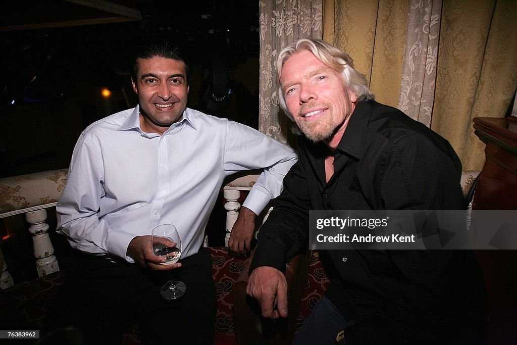 Richard Branson Celebrates Virgin America's First LA To NY Flight