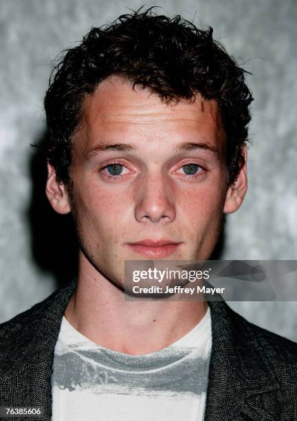 Actor Anton Yelchin arrives at the Los Angeles premiere of "Fierce People" at the Pacific Design Center on August 29, 2007 in West Hollywood,...