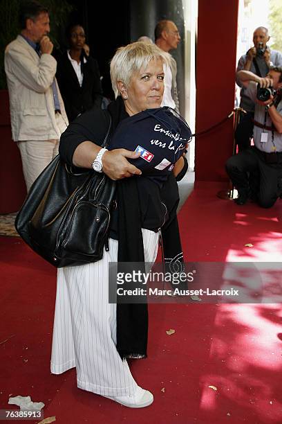 Actress Mimie Mathy arrives at the TF1 annual press conference held at the Olympia on August 29, 2007 in Paris, France. (Photo by